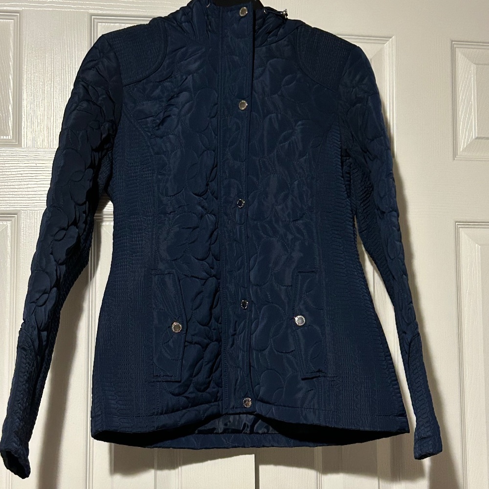 SPYM Women's Quilted Navy Coat